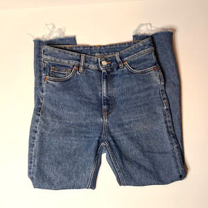 Monki High Rise Slim Distressed Cropped Oki Jeans - Size 27 (fit like a 26)
